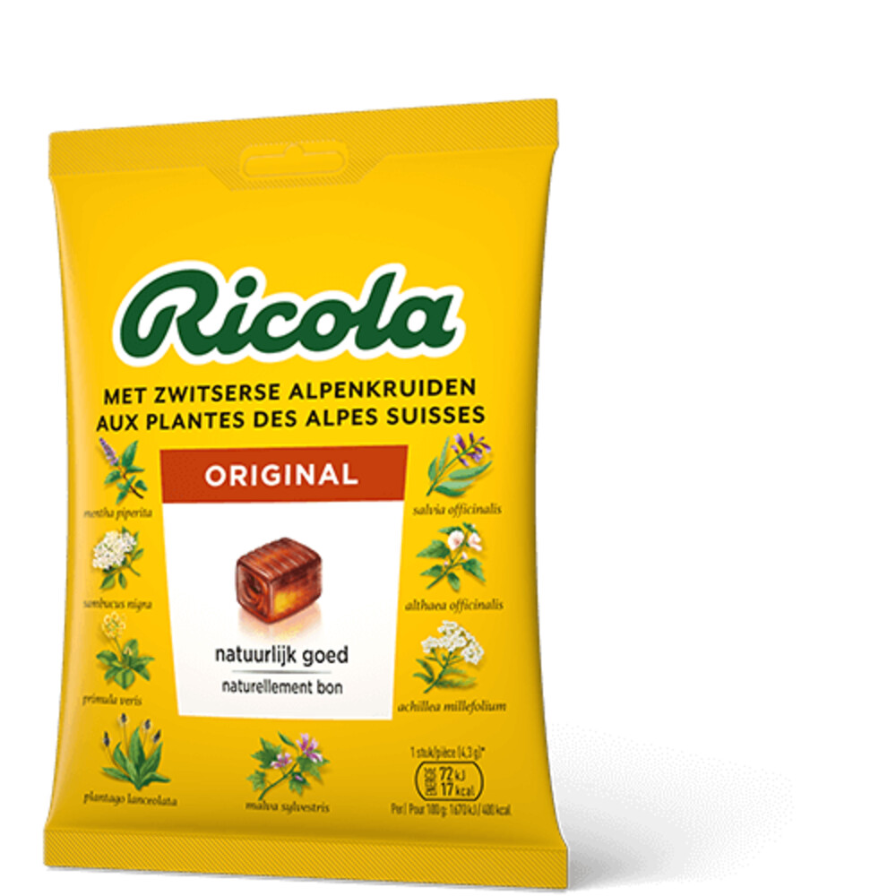6x Ricola Keelpastilles Original Zakje75 gr