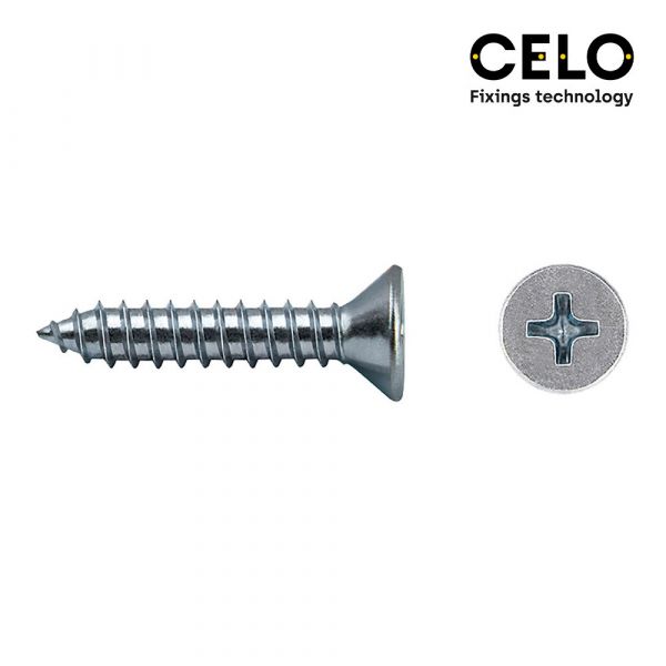 Celo Caixa 250 Uni. Parafuso Chapa Escareador Philips Din/ref 7982 5,5x25 Galvanizado - 17420