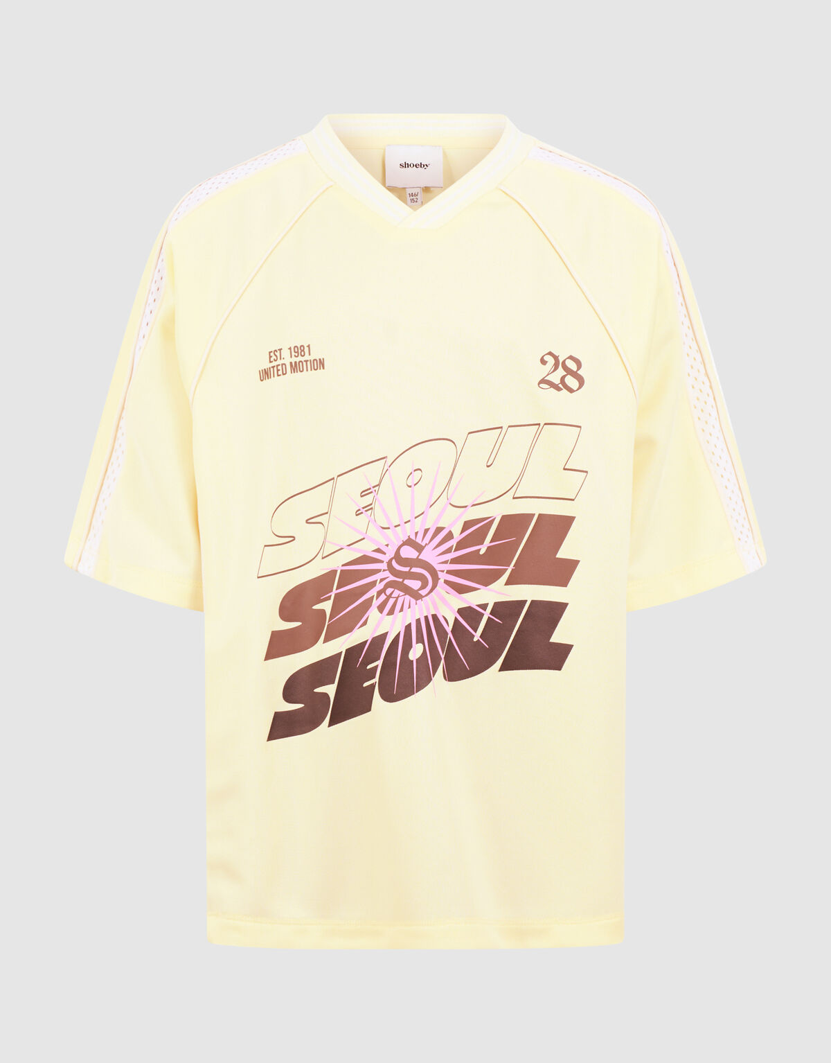 Oversized Fit Seoul Baseball T-shirt Lichtgeel