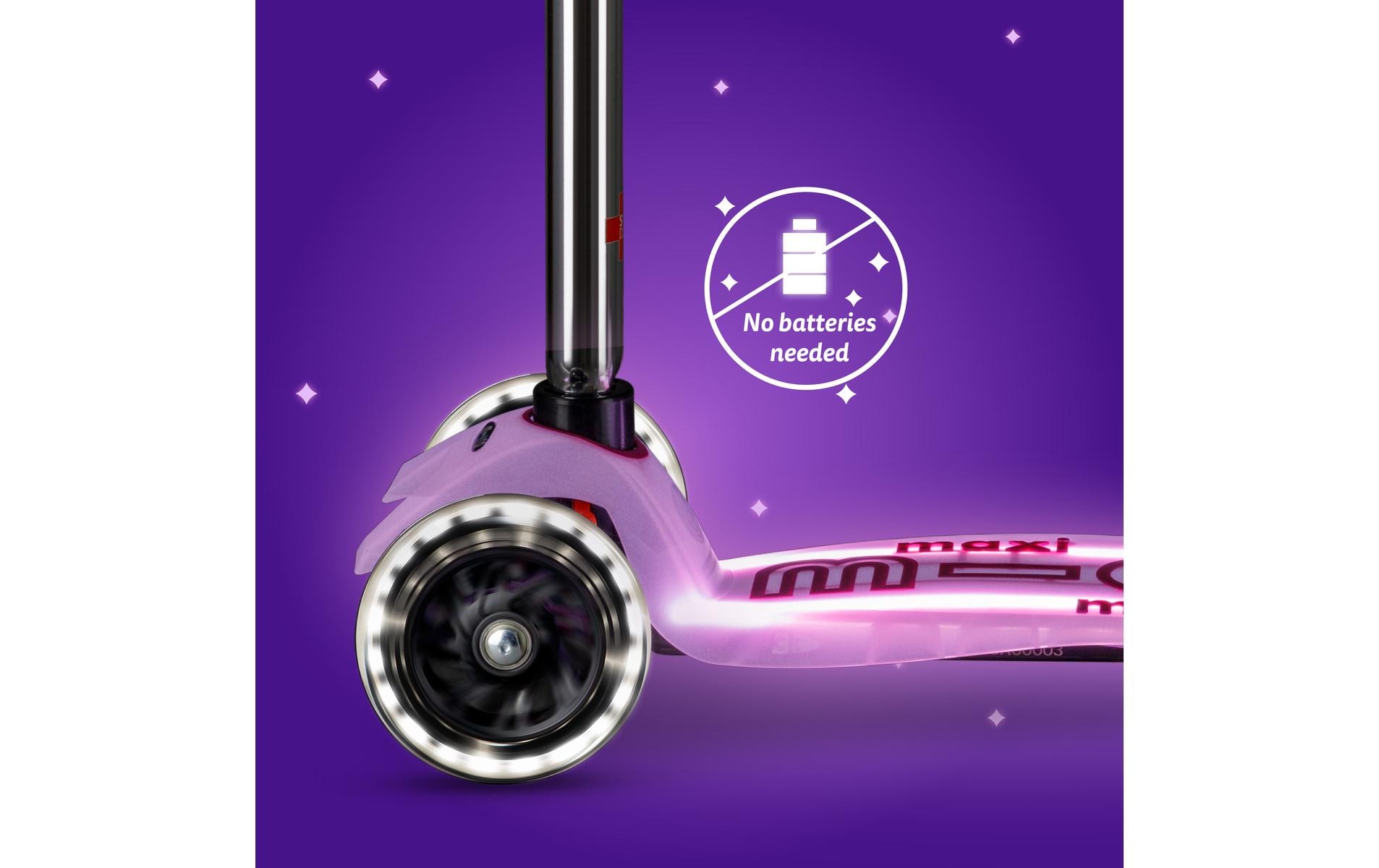 Scooter Maxi Micro Deluxe Glow LED Plus Luminous Purple<br>Scooter für Kinder