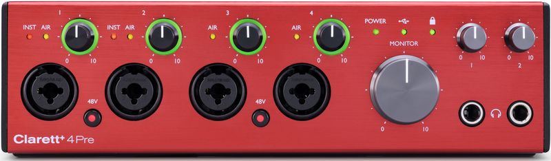 Focusrite Clarett+ 4Pre - Audio Interface - 18 Ingangen - 8 Uitgangen - USB-C