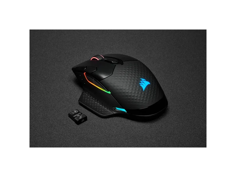CORSAIR Gaming DARK CORE RGB PRO SE - Mus - optisk - 8 knapper - trådløs, kablet - USB, 2.4 GHz, Bluetooth 4.2 LE - sort