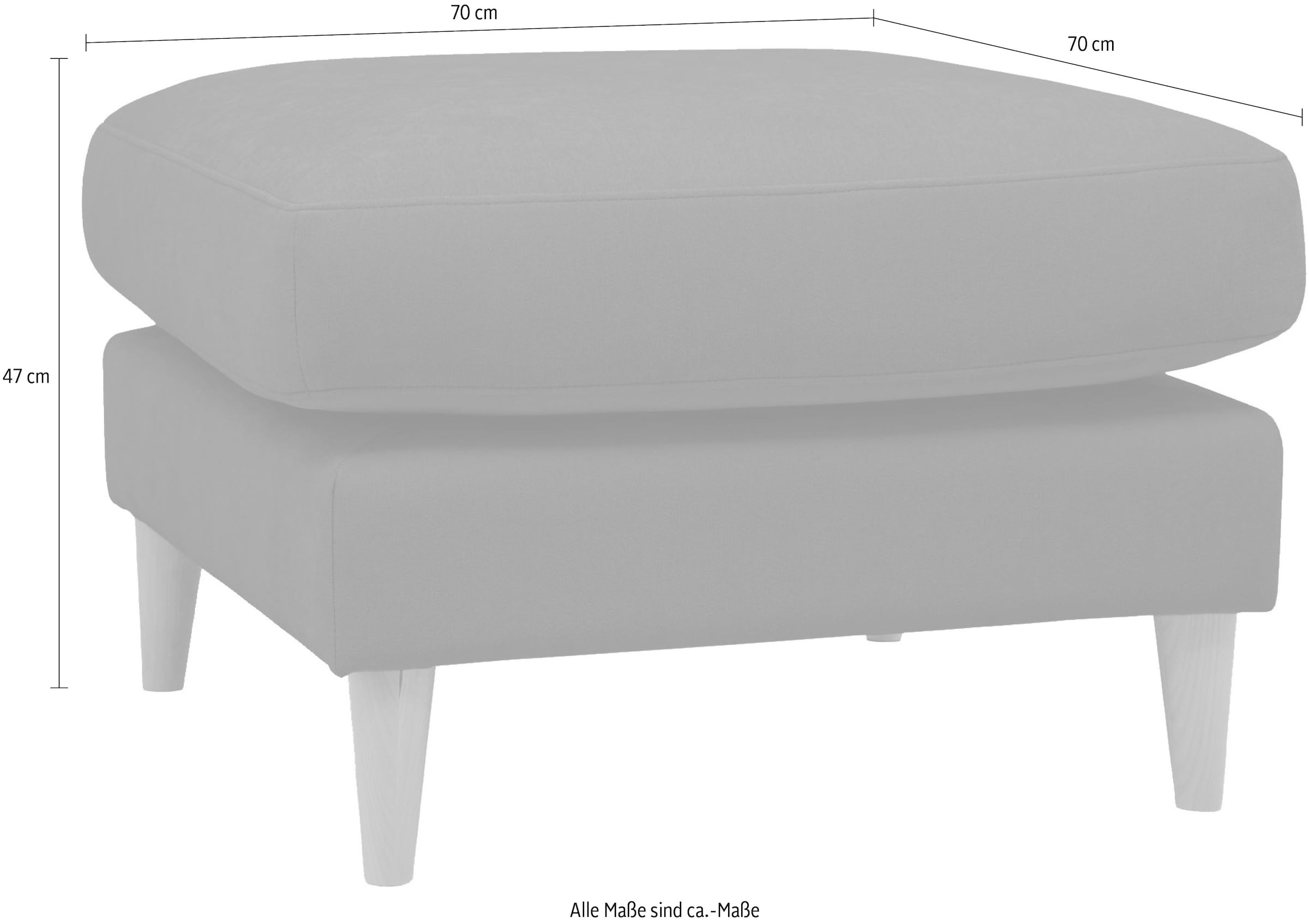 GOODproduct Pouf »Finnian« Polsterhocker 70x70 cm, Chenille, Massivholzfüsse
