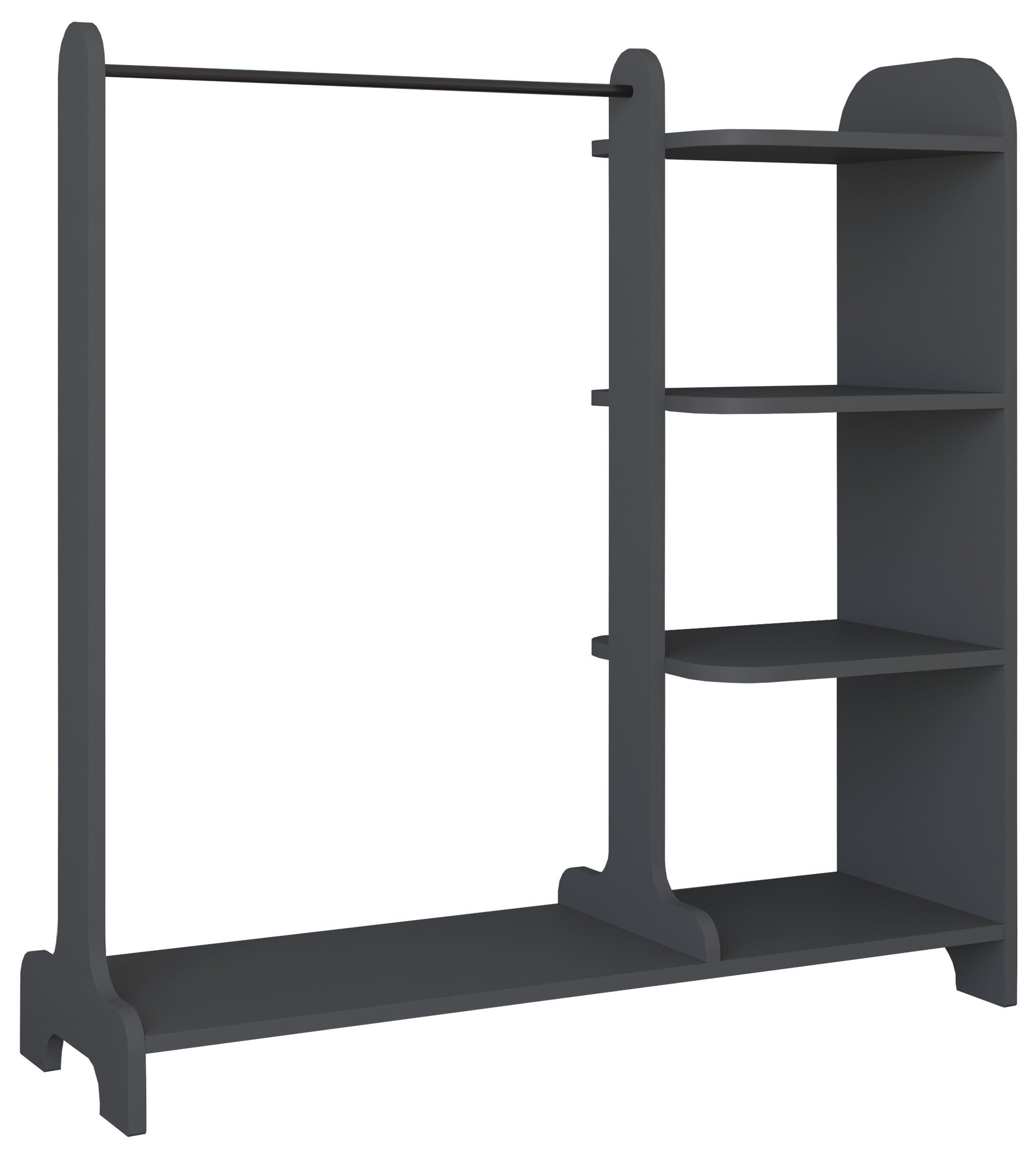 VCM Holz offener Kleiderschrank begehbarer Kleiderregal Schrank Kleiderstange Lempu H. 110 cm