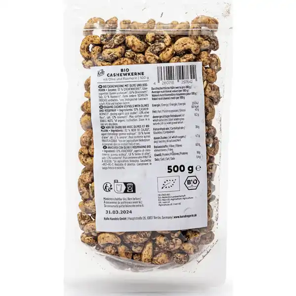 Bio Cashewkerne mit Olive und Rosmarin