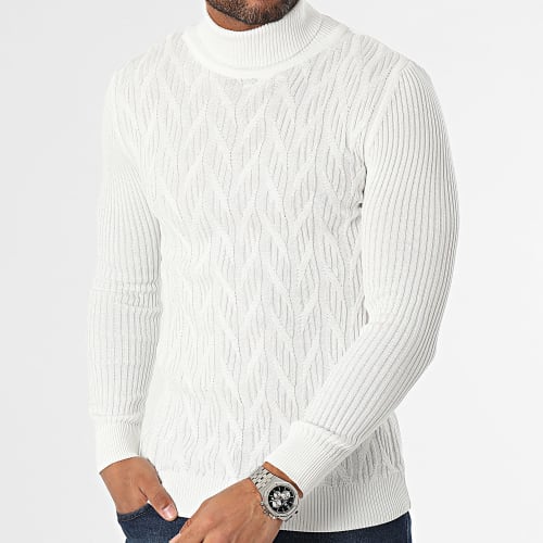 Pull Col Roulé Beige Clair