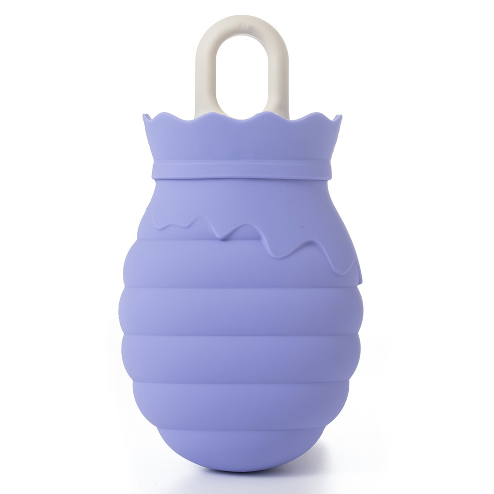 (260ml) 14x10cm Wärmeflasche Handwärmer mit Stoff Bezug - Lila / Blau