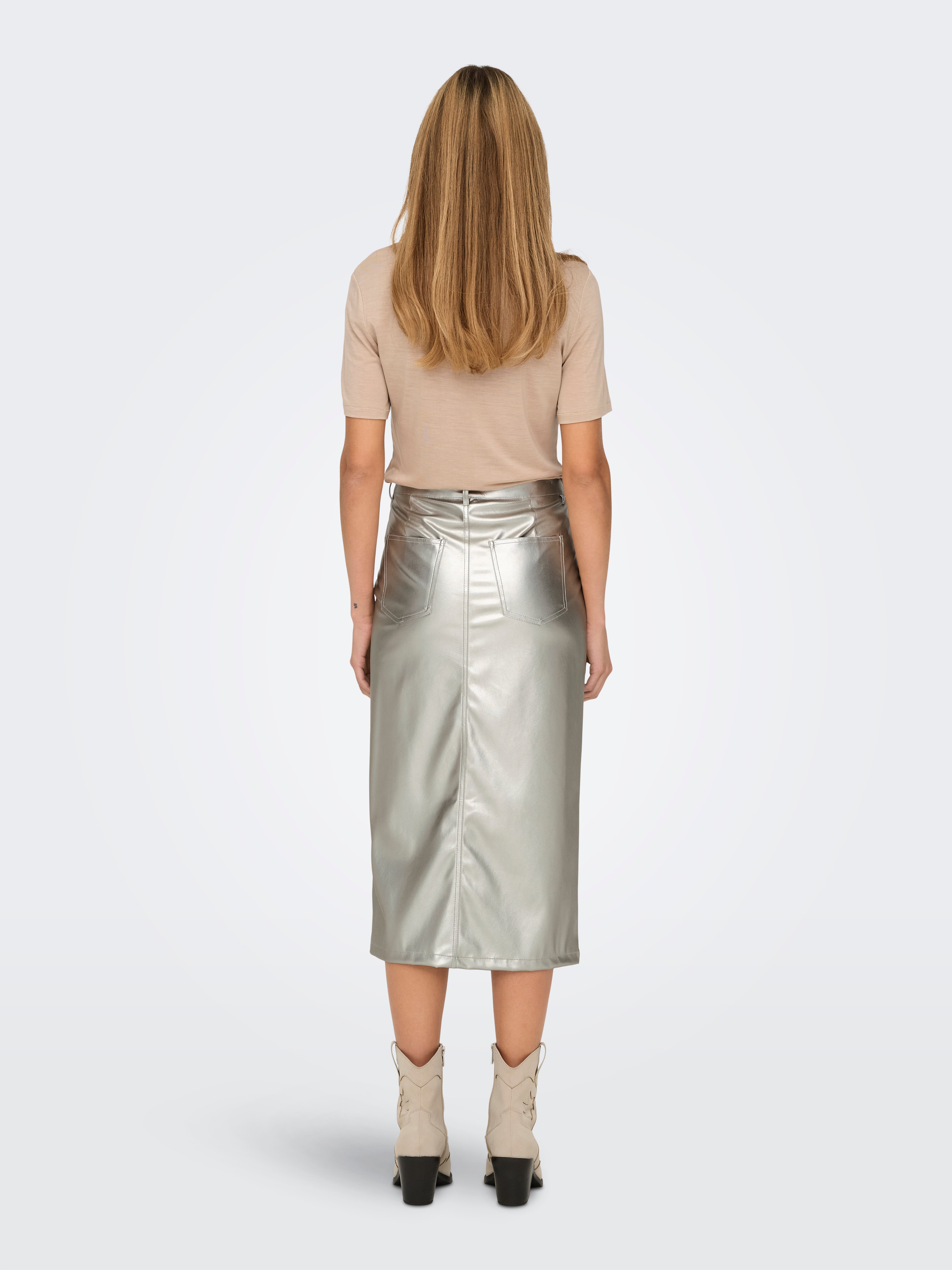 ONLLOLA-ELYNA Kunstlederrock Silver