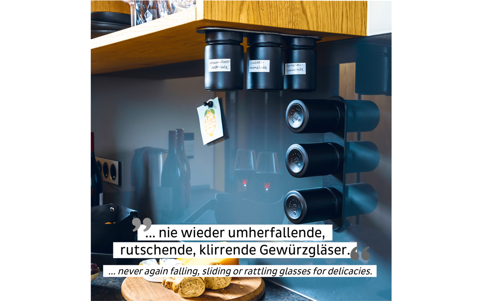 silwy® Feinkost-Magnetgläser 3er-Set All White inkl. Metallleiste (192 ml)