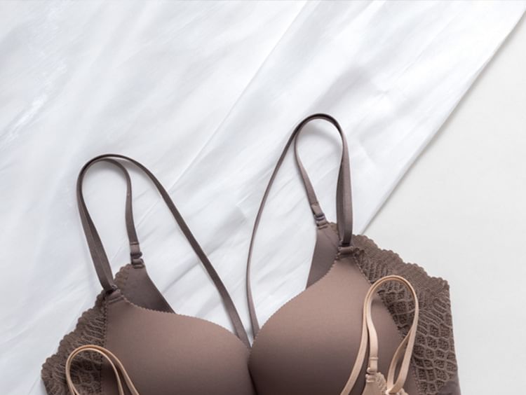 Nabla - Effen kanten paneel bh / slip / set zonder beugel