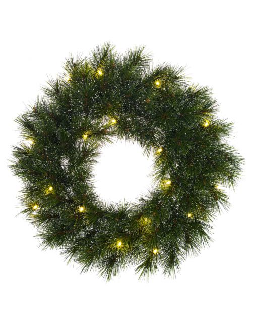 Black Box Trees Glendon Kerstkrans Met Verlichting - Kunstgroen - Ø45 cm Groen 20 led