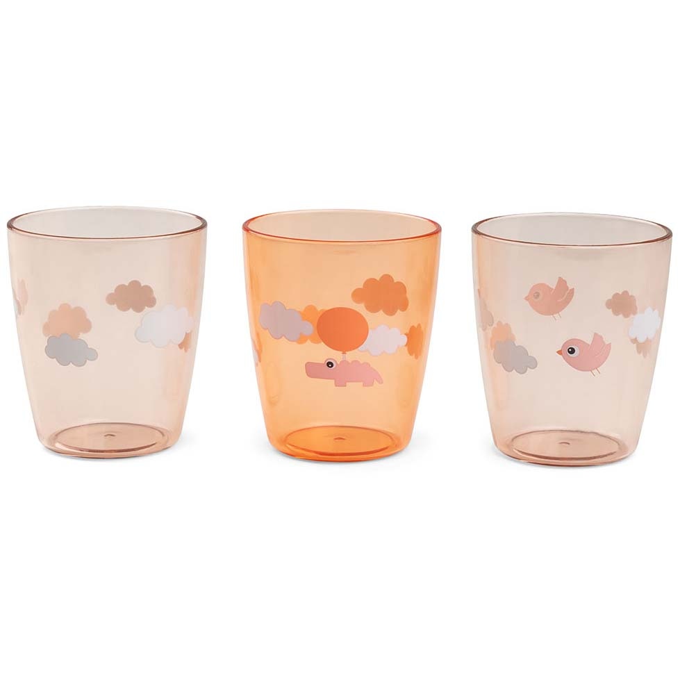 Done By Deer Mini Glazen 3-pack oranje