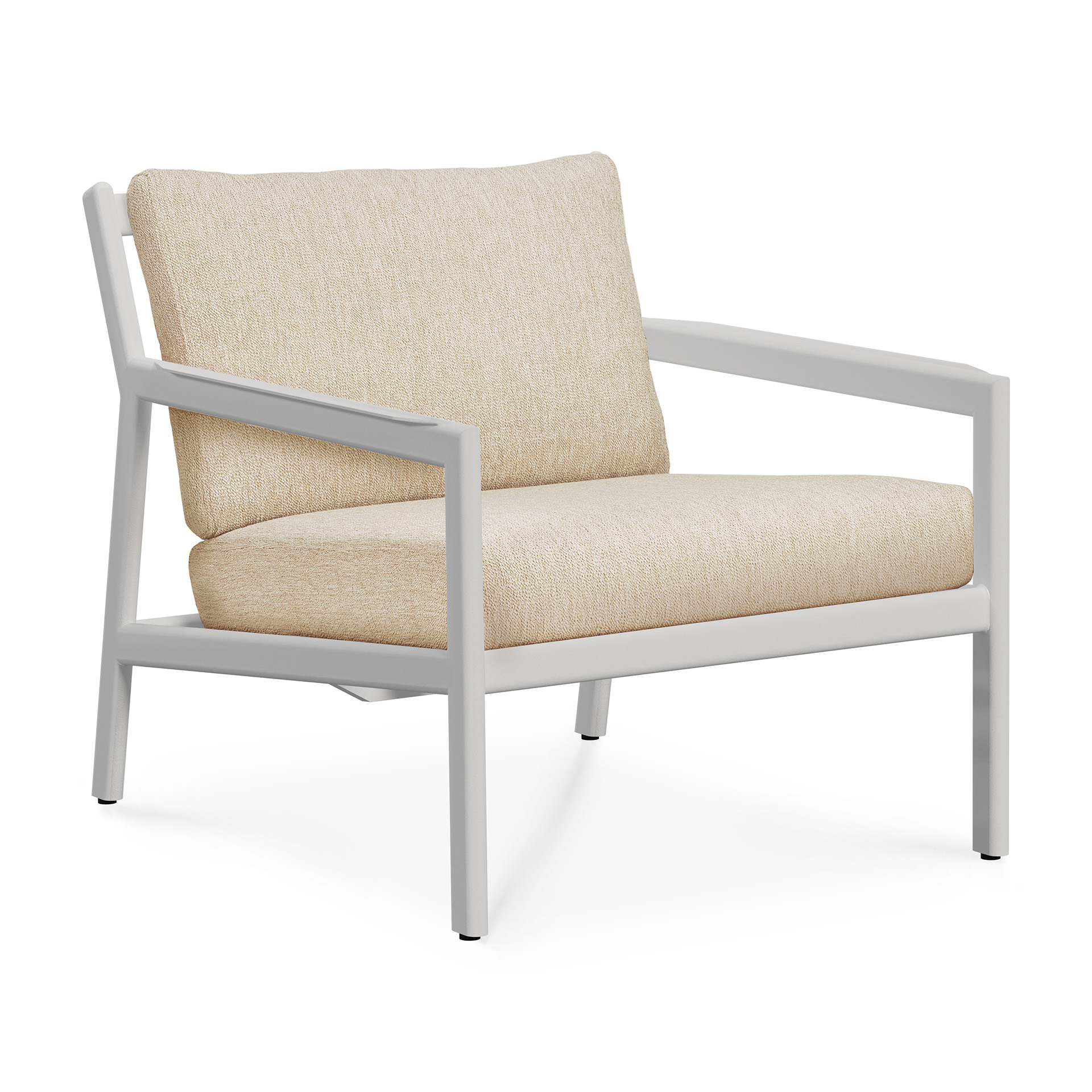 Jack loungestoel - wit aluminium - compleet - naturel kussens