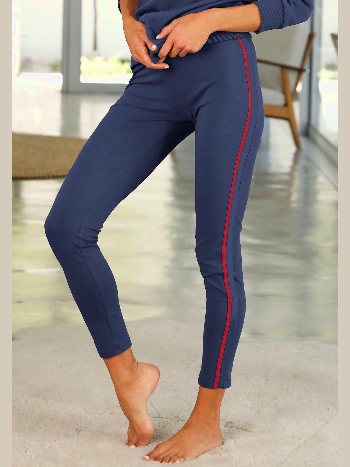 Legging avec rayures latérales contrastées