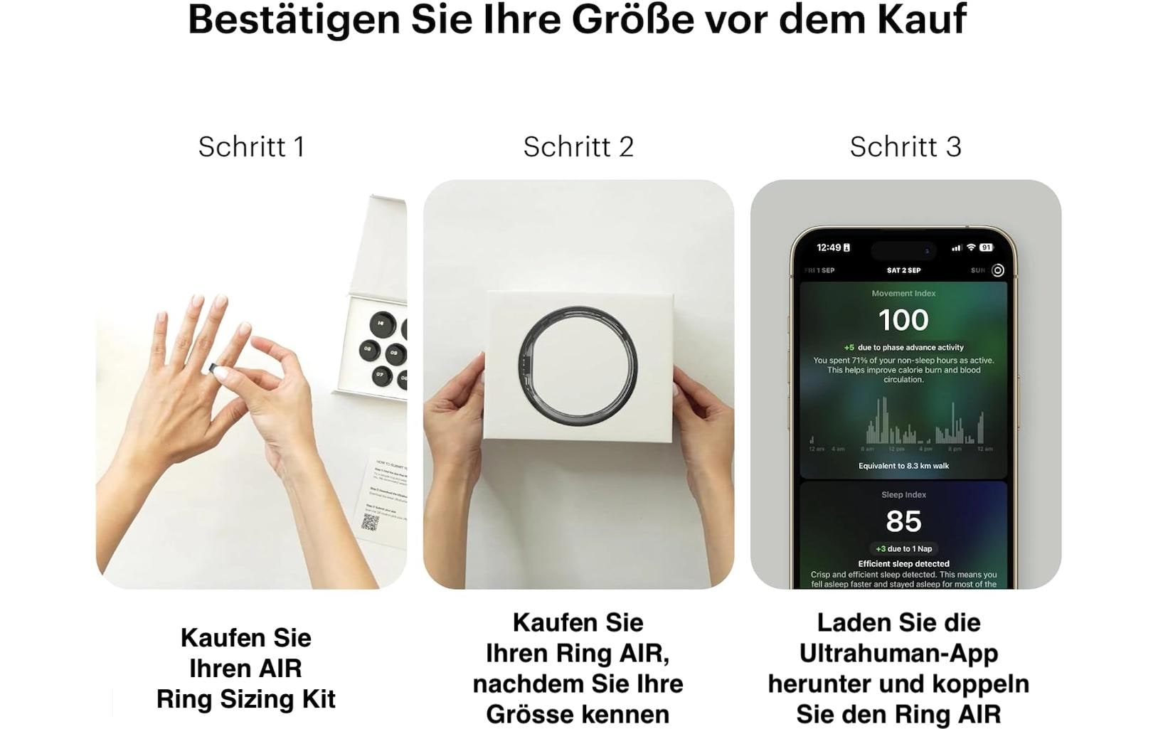 Ring AIR Grösse: 8, Silber<br>Smartring