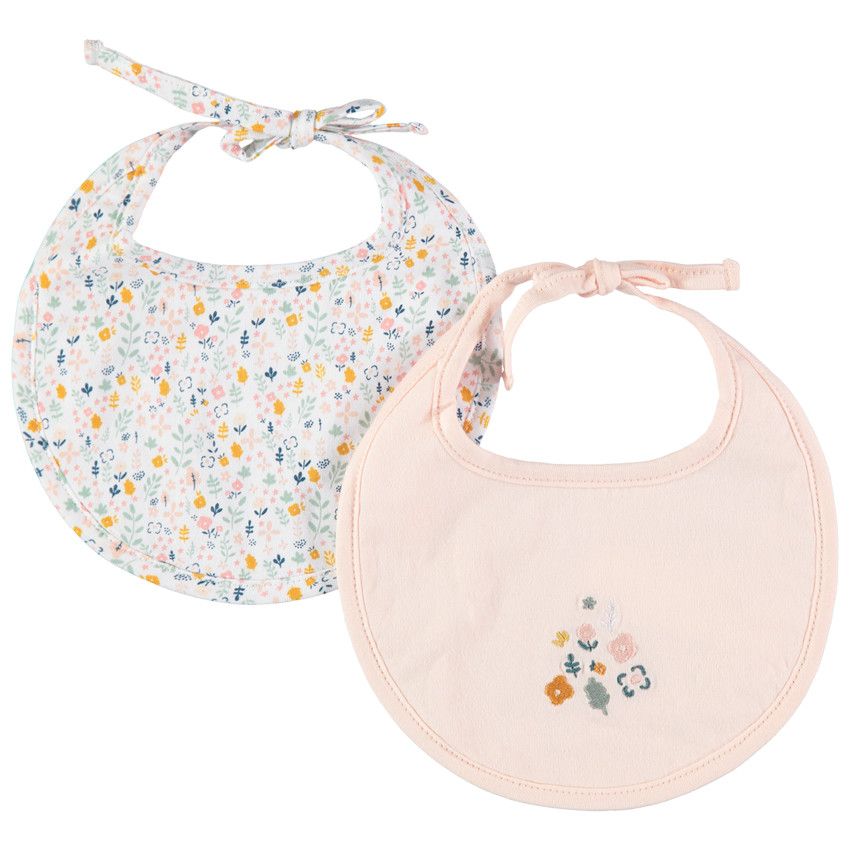 Lot de 2 bavoirs à imprimés floraux all-over - Rose