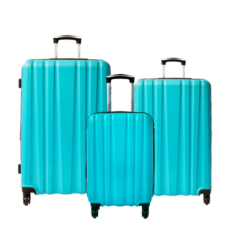Lot de 3 valises rigides FG671 Extensibles 55, 65 et 75 cm Turquoise
