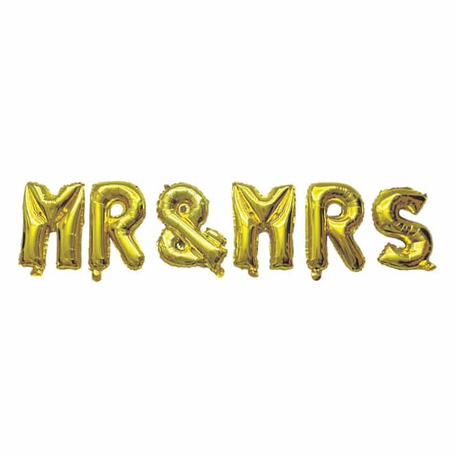 Folienballon Set - Mr & Mrs - gold - ca. 40 cm hoch