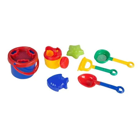 Idena Sandspielzeug-Set, 25 cm, 8 Teile in transparenter Tasche