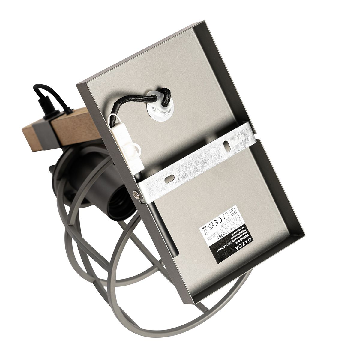 Smart wandlamp donkergrijs met hout verstelbaar incl. Wifi A60 - Arthur