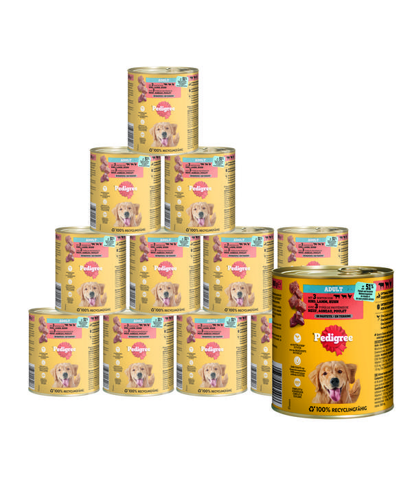 Pedigree® Nassfutter für Hunde Adult, mit 3