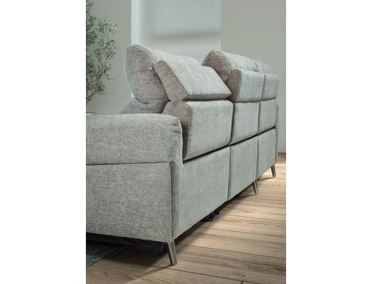 CONCEPT1 - Canapé tissu Munich 2 relax électrique gris angle gauche