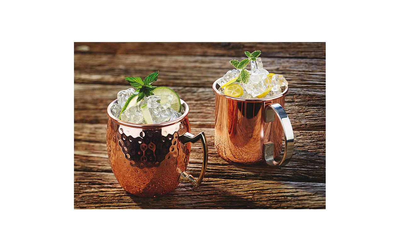 Cocktailbecher Moscow Mule Glatt, 500 ml, 1 Stück, KupferEdelstahlbecher geeignet für Cocktails oder Longdrinks