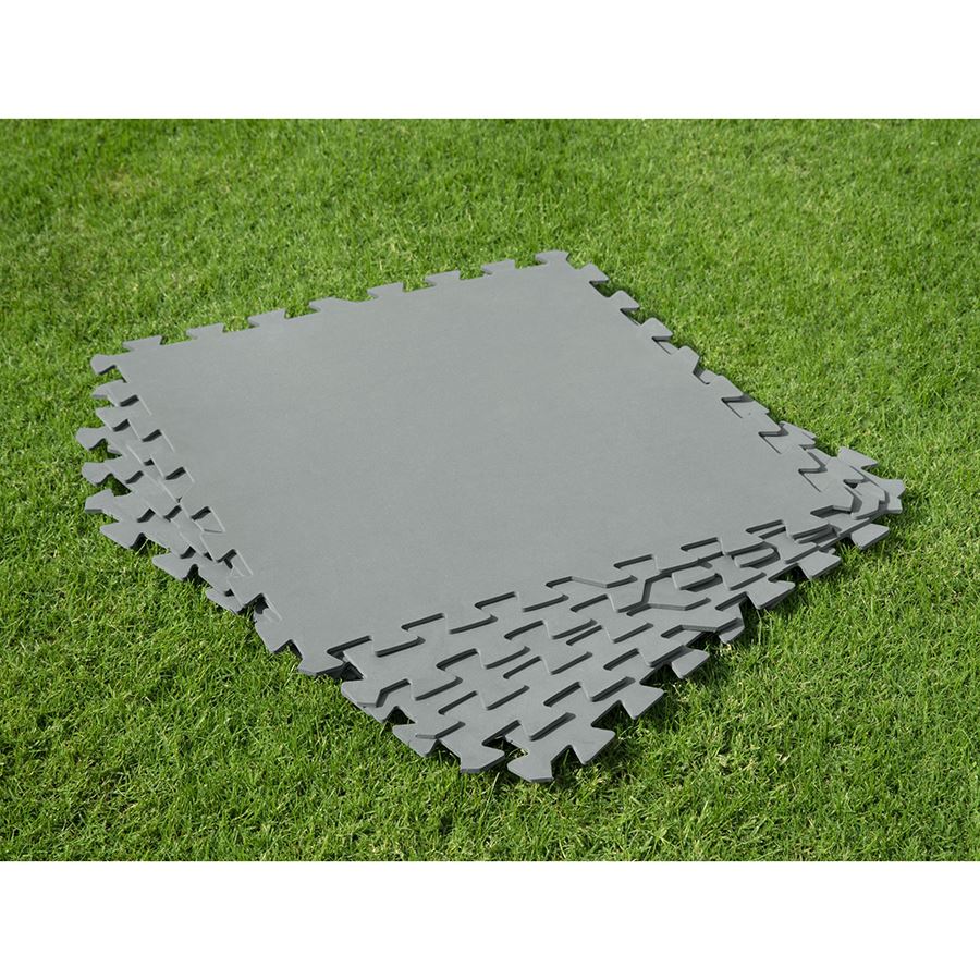 Bestway #58639 Bodenschutzplatten für Aufstellpools 50x50cm 9er-Set Grau
