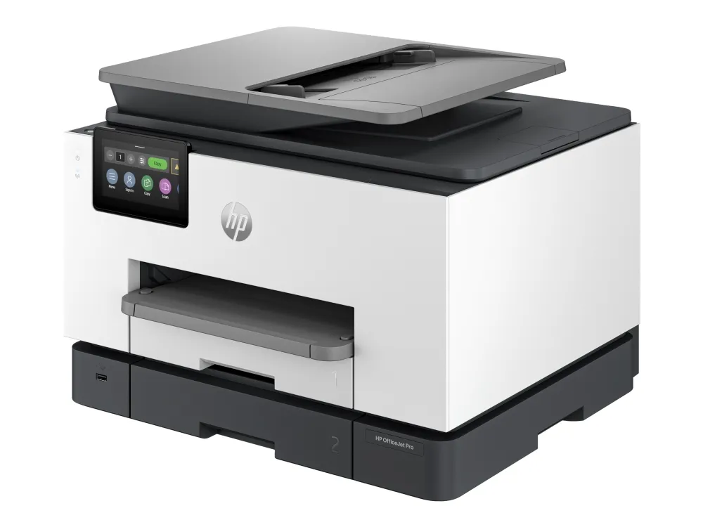 HP Officejet Pro 9130b All-in-One - Multifunktionsprinter - farve - blækprinter - Legal (216 x 356 mm) (original) - A4/Legal (medie) - op til 23 spm (kopiering) - op til 25 spm (udskriver) - 250 ark - 33.6 Kbps - USB 2.0, LAN, Wi-Fi(ac), USB vært - c