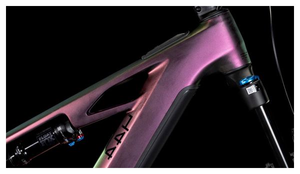 VTT Électrique Tout-Suspendu Cube Stereo Hybrid One44 HPC SLX 800 Shimano Deore XT 12V 800 Wh 27.5'' Violet Vert Molotov 2025