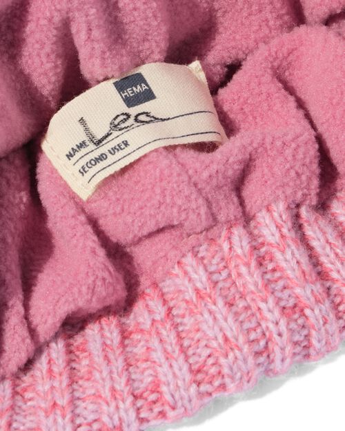 bonnet pour bébé avec pompon à rayures rose