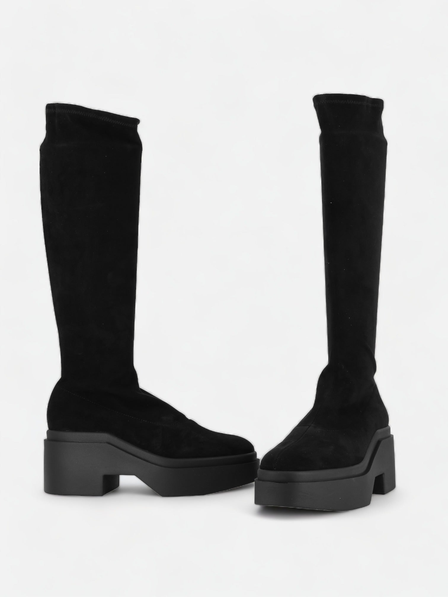 HIGH BOOTS - NOVA boots, suede lambskin black