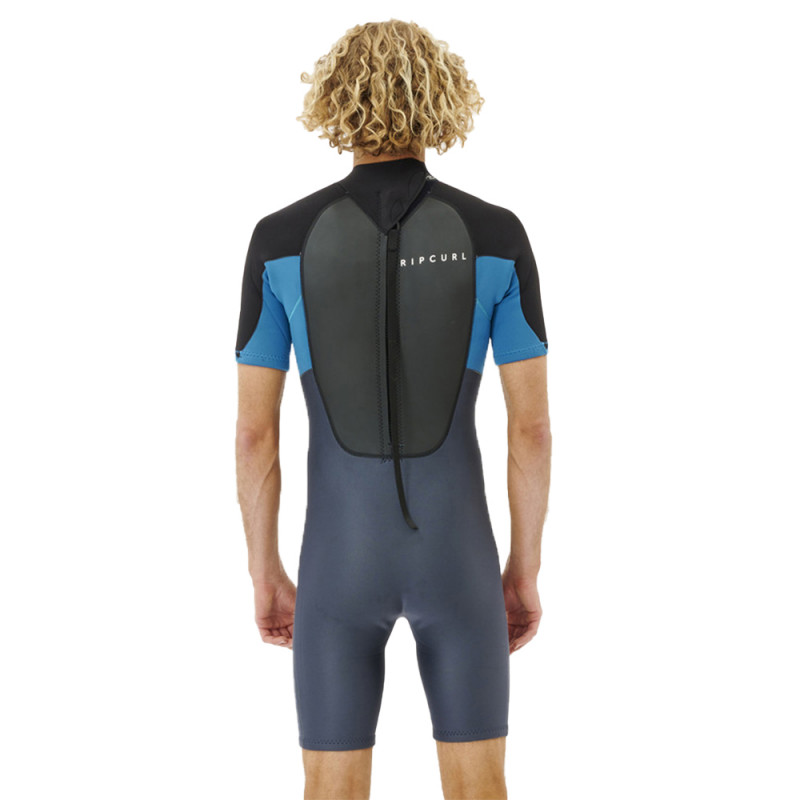 Shorty Rip Curl Omega 1.5mm backzip manches courtes bleu