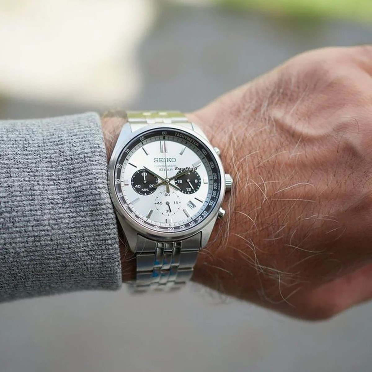 Montre Seiko Sport acier cadran blanc