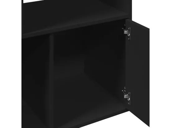 Bibliothèque noir 70x36x189 cm bois d'ingénierie
