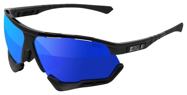 Scicon Sports Aerocomfort SCN PP Regular Lunettes De Soleil De Performance Sportive (Multimirror Bleu Scnpp/Luminosité Noire)