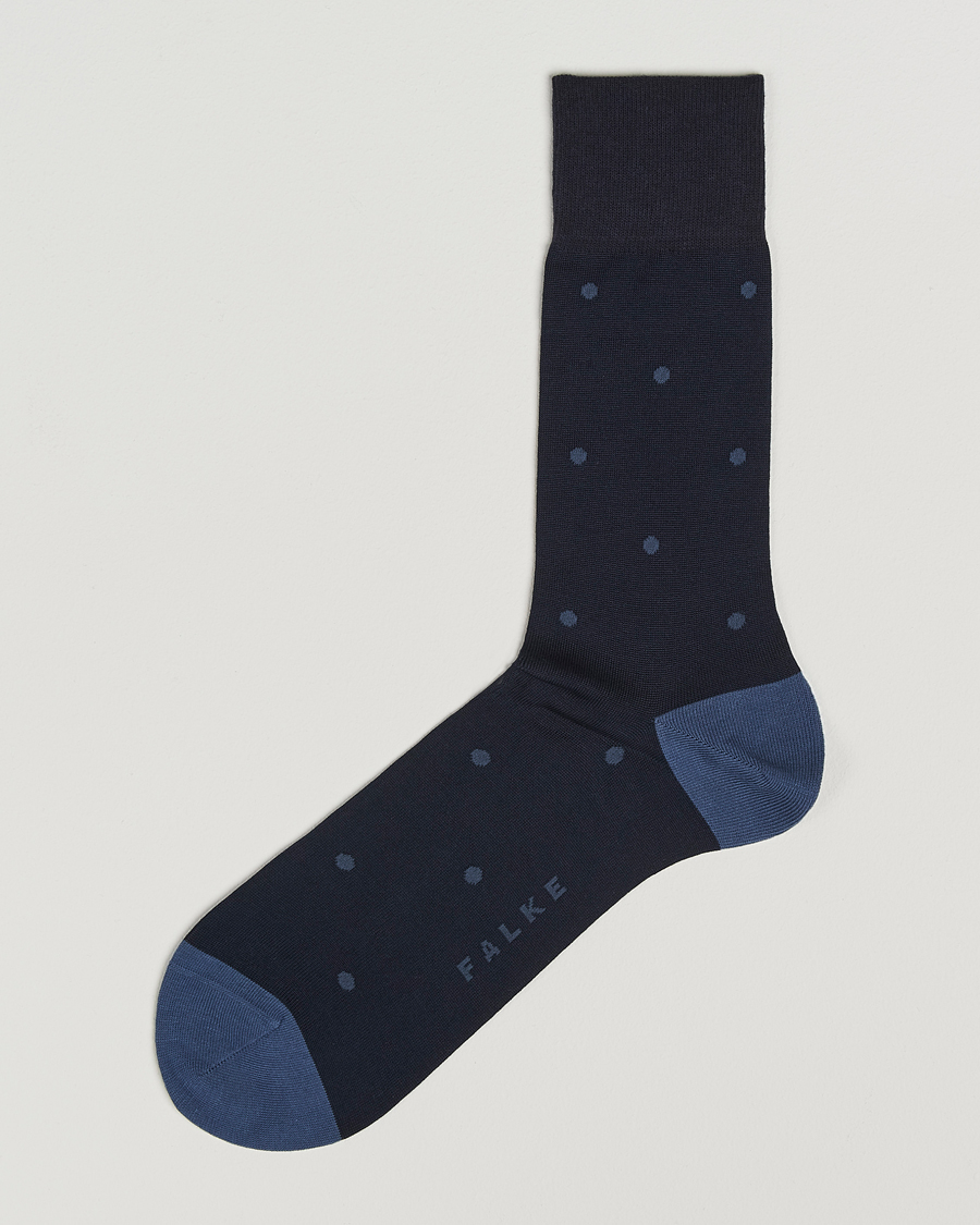 Falke Cotton Dot Sock Dark Navy