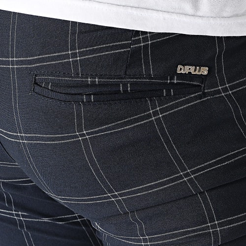 Pantalon A Carreaux Bleu Marine
