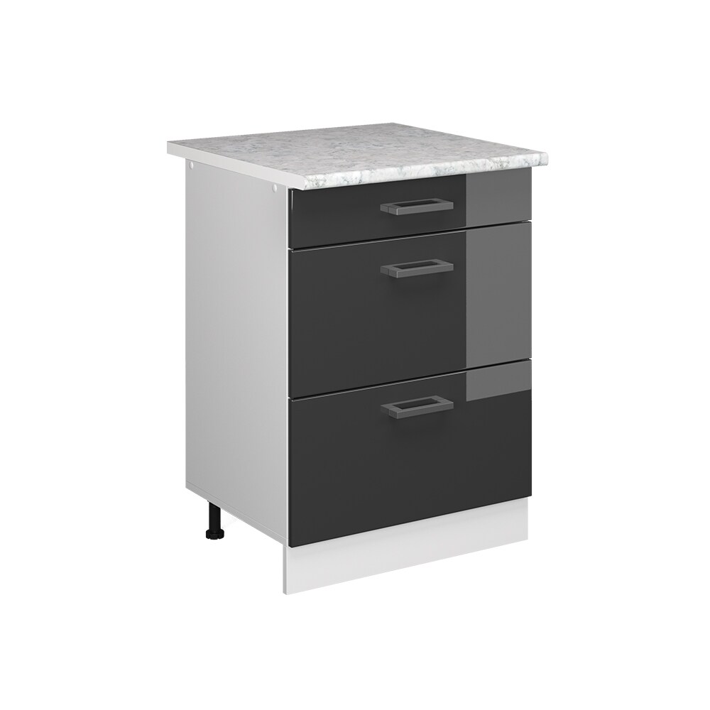 Vicco Schubladenunterschrank Küchenschrank Küchenzeile R-Line 60 cm Weiß Anthrazit Schublade Arbeitsplatte