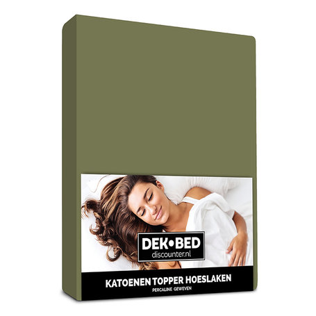 DD Katoenen Topper Hoeslaken - Groen Maat: 80 x 200