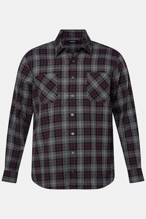 Men+ Karo-Flanellhemd, Langarm, Kentkragen, Comfort Fit, bis 8 XL