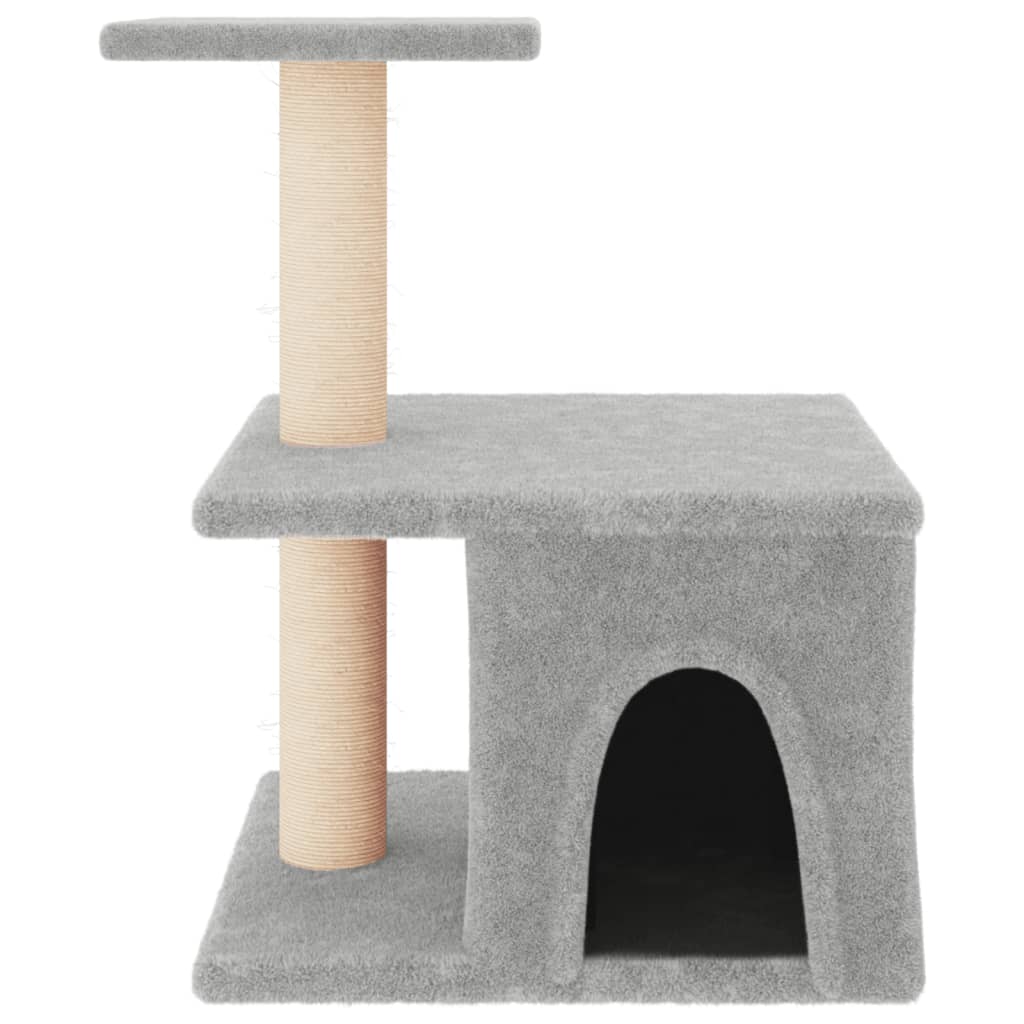 Arranhador para gatos vidaXL com hastes de sisal cinza claro, 48 cm