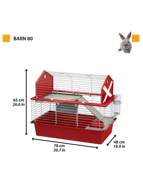 Ferplast Knaagdierkooi Barn 80 - Dierenverblijf - 78x48x65 cm