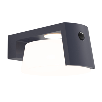 LUTEC wandlamp Moon Solar antraciet 9,5W met bewegingssensor