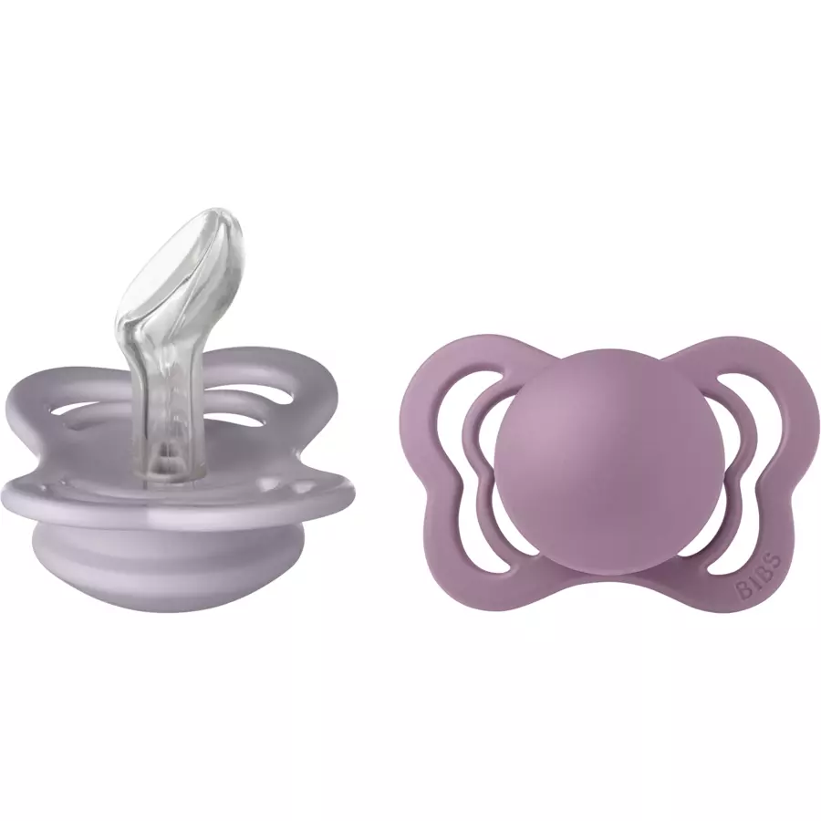 BIBS® Schnuller Couture Fossil Grey & Mauve Silikon 0-6 Monate, 2 Stk.