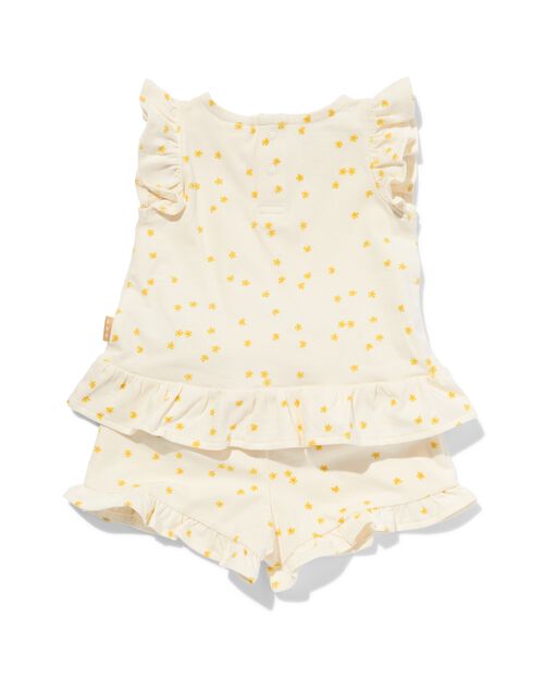 ensemble de vêtements t-shirt et short nouveau-né fleurs jaune pâle