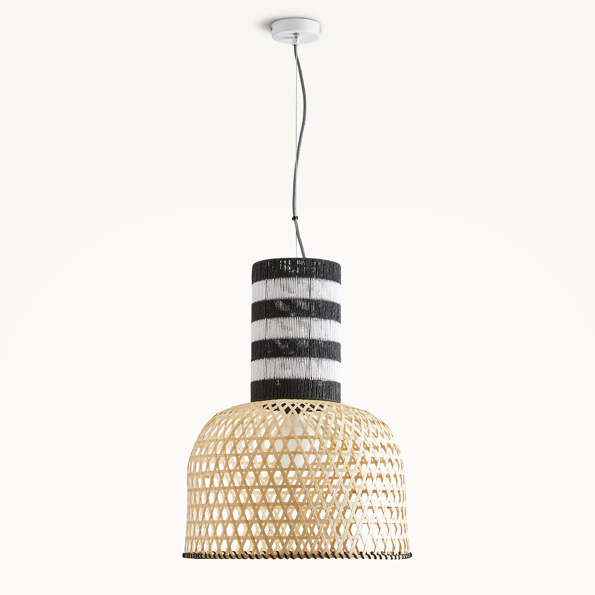 OTTO STUDIO PARA AM.PM<br>Luminária pendente Tribe em bambu e papel trançado
