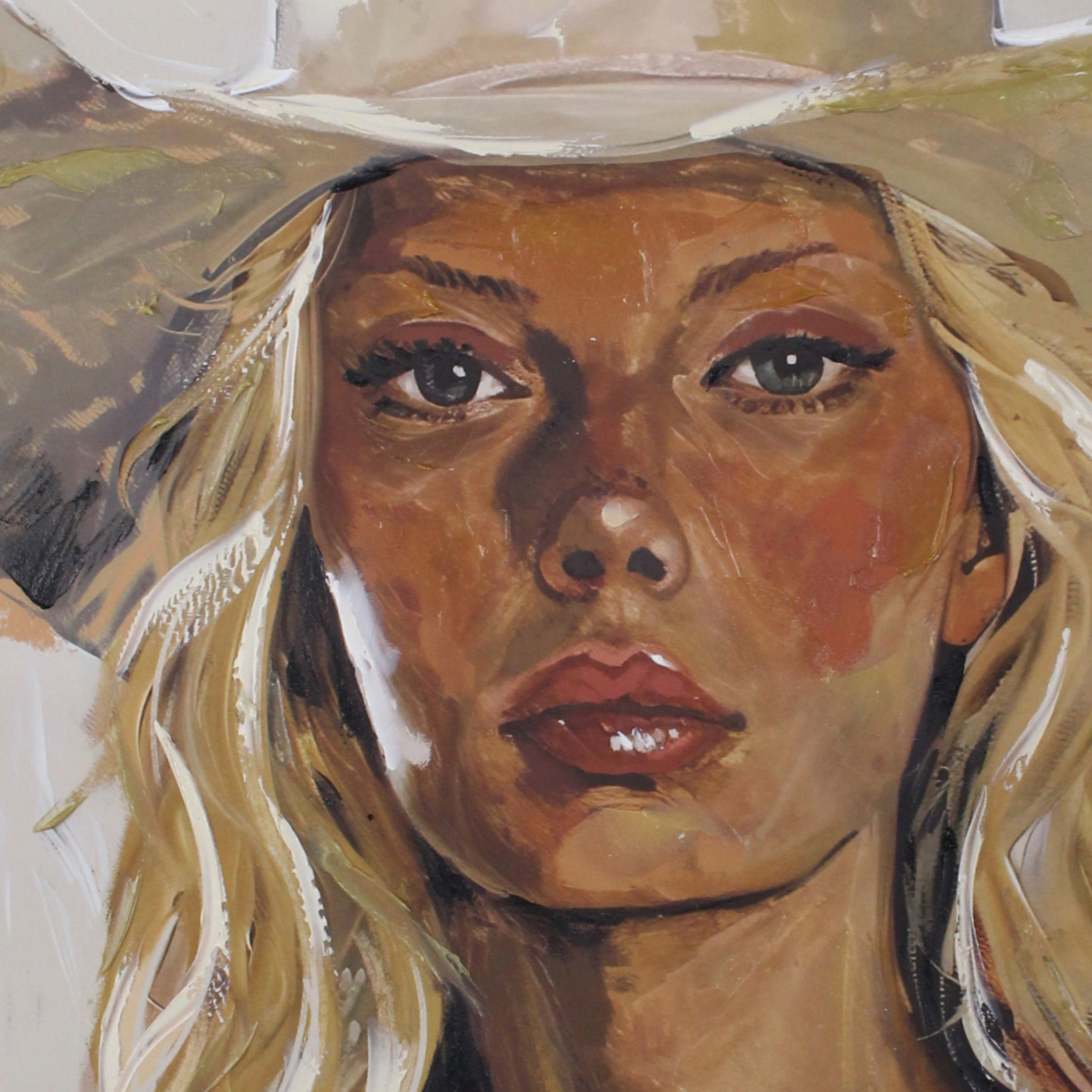 Kersten Canvas Wandschilderij 120 x 80 cm - Beige / Wit