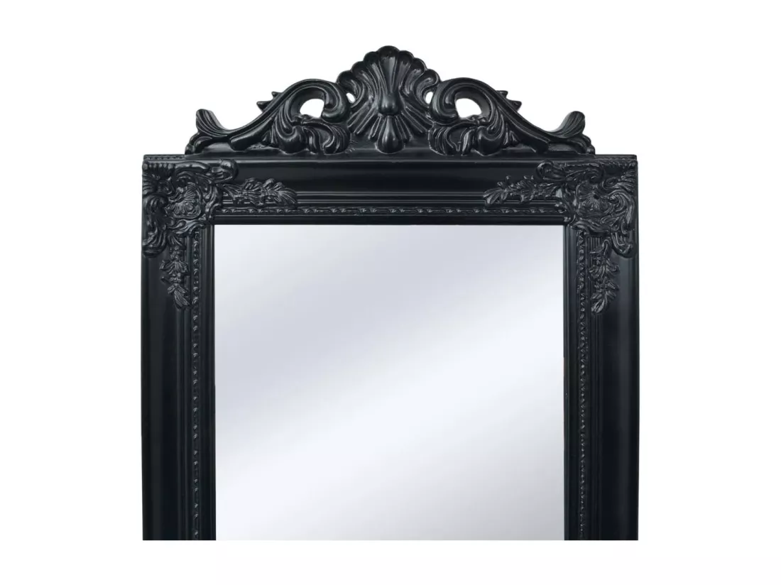 Miroir sur pied Style baroque 160x40 cm Noir