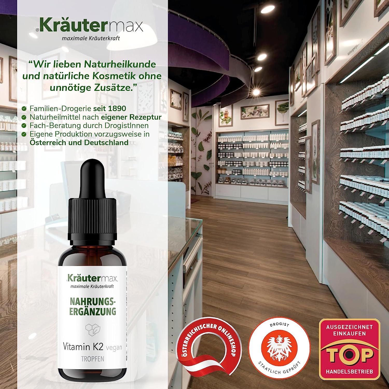 Kräutermax Vitamin K2 (all-trans MK-7) vegan Tropfen